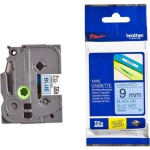 Brother TZE-521 9mm Black on Blue Label Printer tape