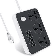 Mercury Multiport Universal Power Strip 5V 4A 3xUSB + 1X Universal Socket Fannel Bag 1.2M Cable