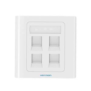 Vention 4 Port Wall Faceplate White 86 Type