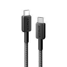 Anker 322 USB-C to USB-C 60W Cable (3ft) Nylon Braided – A81F5H11 – Black