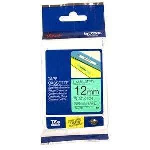 Brother M-731 12mm Black on Green tape