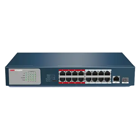 Hikvision DS-3E1518P-EI/M 16-Port Gigabit Smart PoE Switch