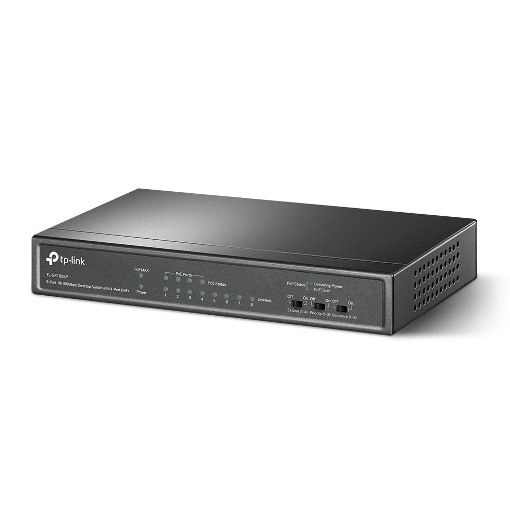 TP-Link TL-SF1008MP 8-Port 10/100Mbps Desktop Switch with 4-Port PoE+
