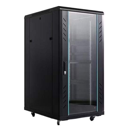 32U Data Cabinet 600 x 600mm Floor Standing with Glass Door