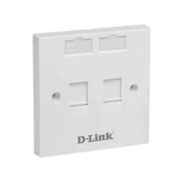 D-Link Dual Faceplate Accepts Two Keystone Jacks with Shutter & ID Plate 86*86 mm (White Colour)