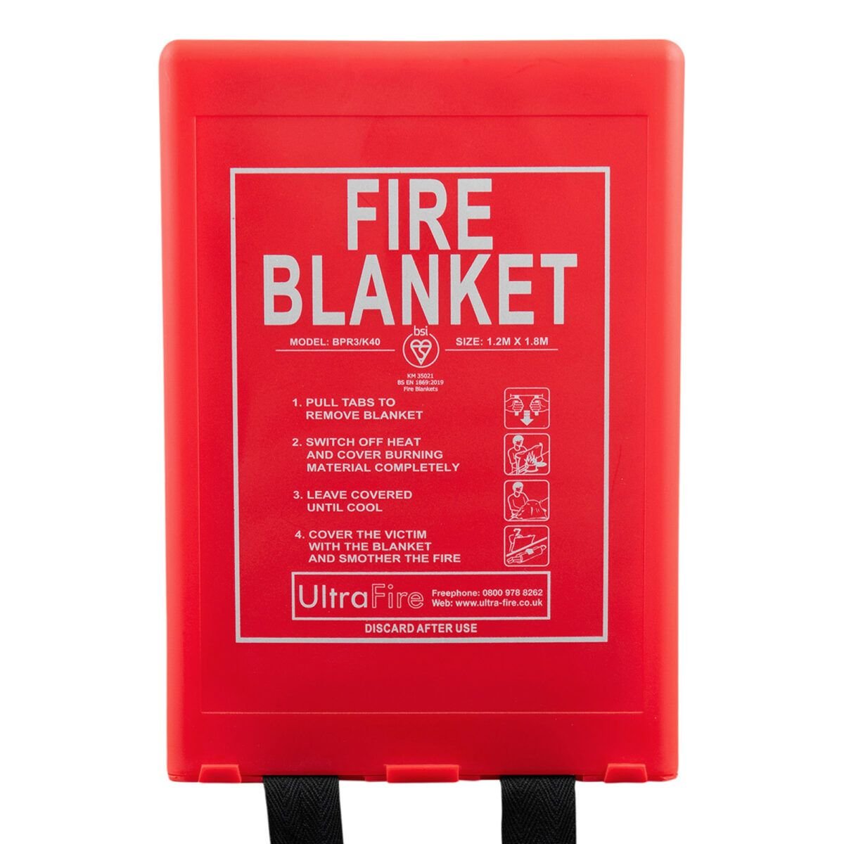 Fire Blanket 1.8m x 1.8m with Soft PVC Case – High-Temperature Resistant Safety Blanket