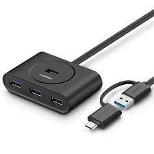UGREEN 4-Port USB 3.0 Hub with USB-C & USB-A 2-in-1 interface 1M Black – CR113 – UG-40850